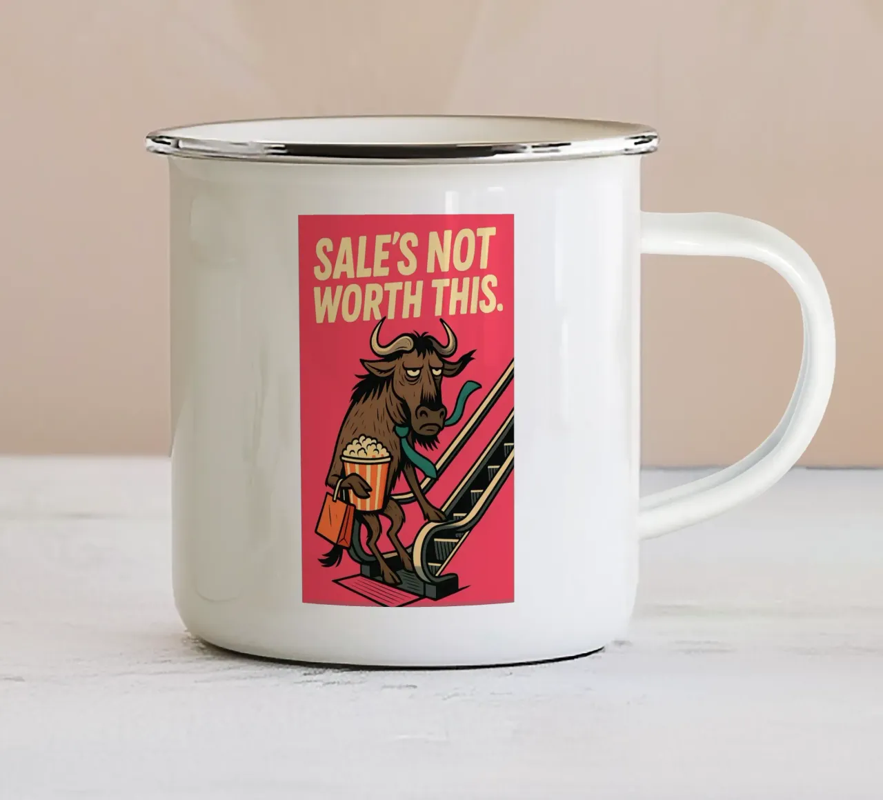 Meme divertente sulle bufale tazza in smalto da Funny Humor Art