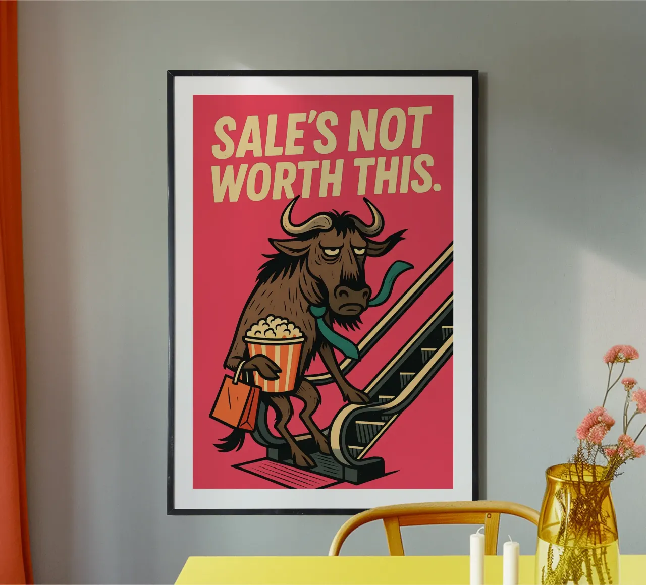 Meme divertente sulle bufale poster con telaio in legno da Funny Humor Art