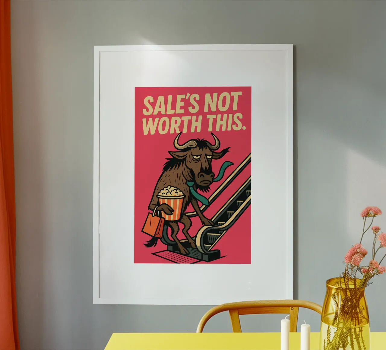 Meme divertente sulle bufale poster con telaio in legno da Funny Humor Art