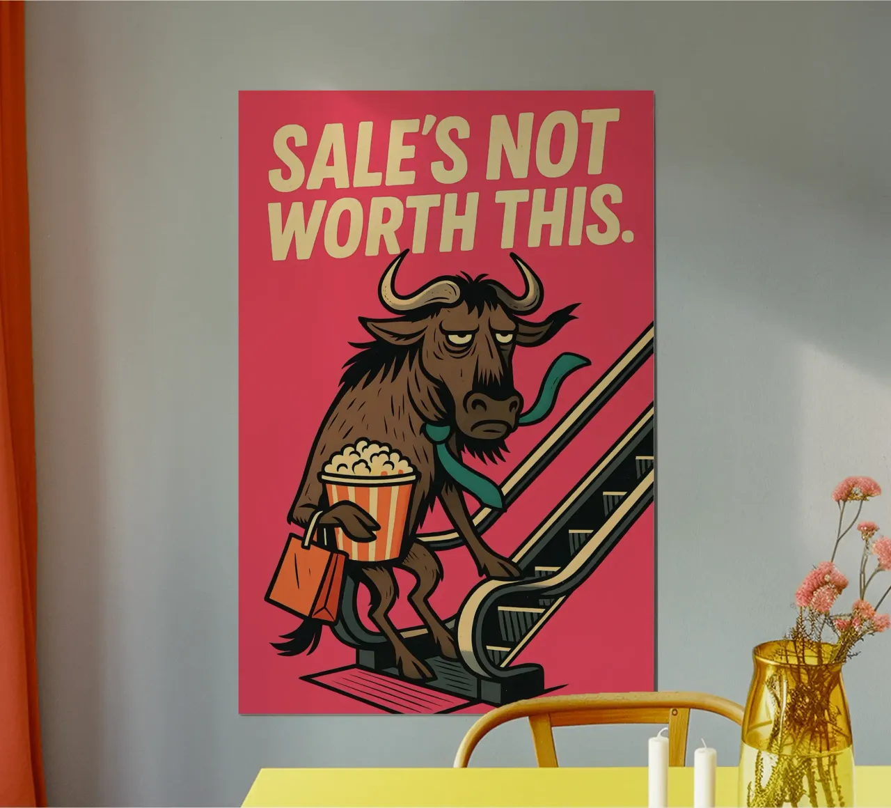 Meme divertente sulle bufale poster con telaio in legno da Funny Humor Art