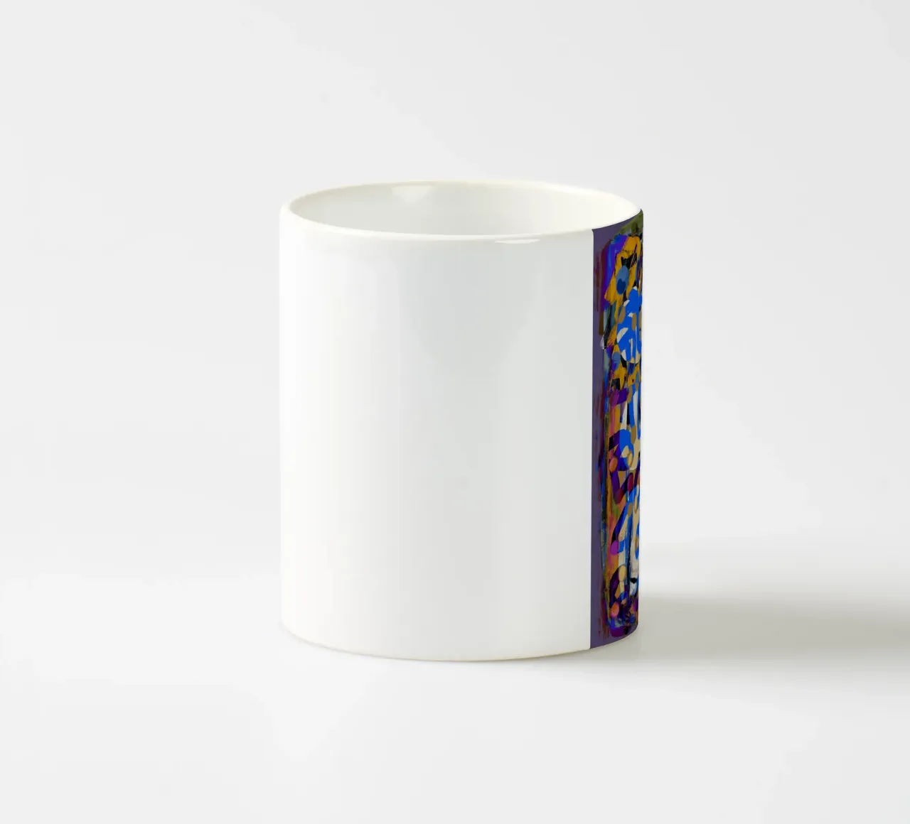 Linea d'arte astratta viola sottrarre tazza in ceramica da Little Dean