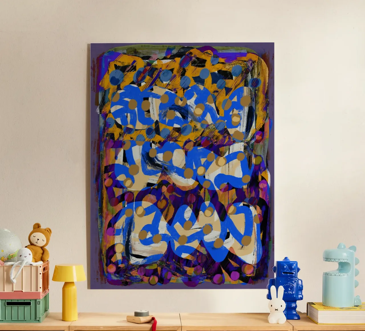 Linie Kunst abstrakt lila substract Acryl-Glas von Little Dean