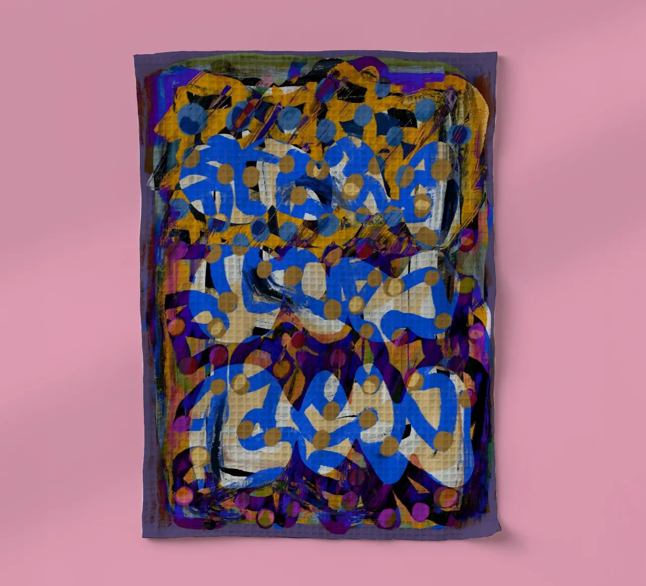 Dessin au trait abstrait violet soustraire torchon de Little Dean