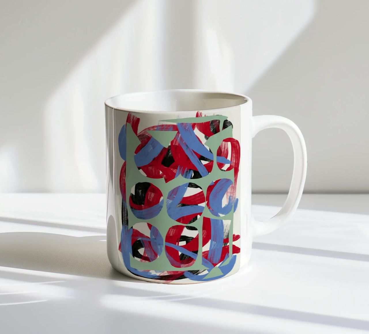 Colpi direzionali secchi astratto 03 tazza in ceramica da Little Dean