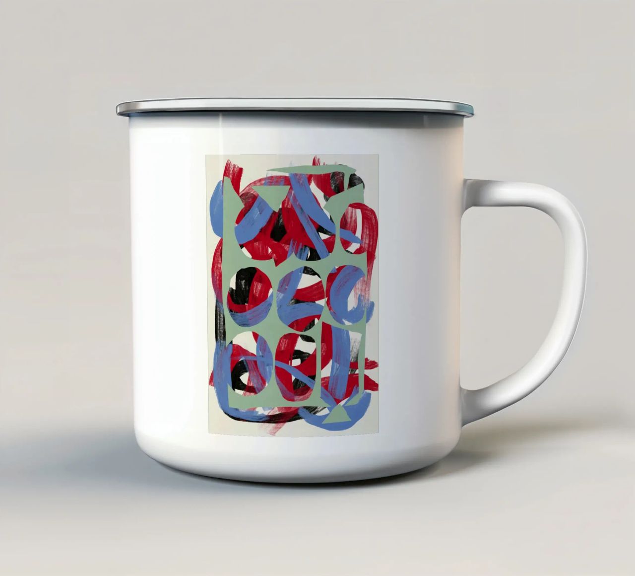 Colpi direzionali secchi astratto 03 tazza in smalto da Little Dean