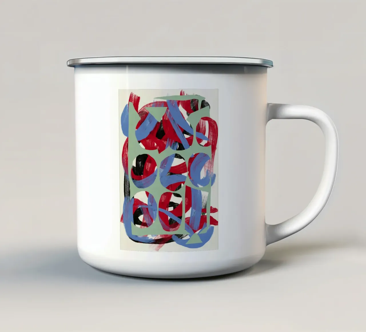 Droge richtingsstrepen abstract 03 emaille mok van Little Dean