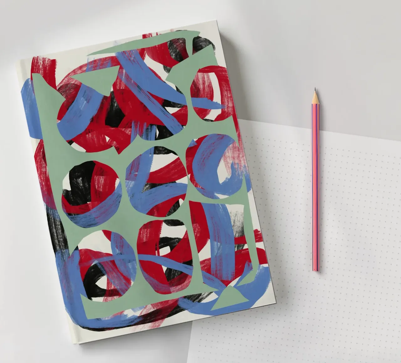 Dry directional strokes abstract 03 notebook by Little Dean
