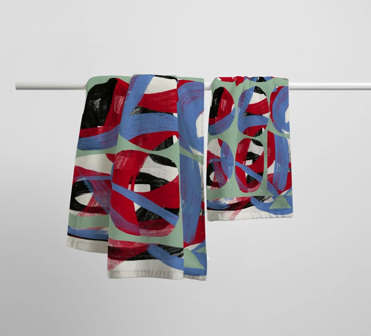 Dry directional strokes abstract 03 towel by Little Dean