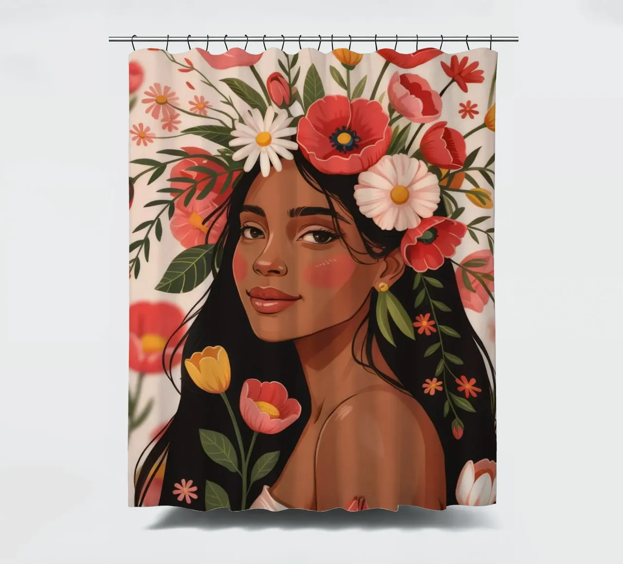 Floral Radiance shower curtain by Silent Hue