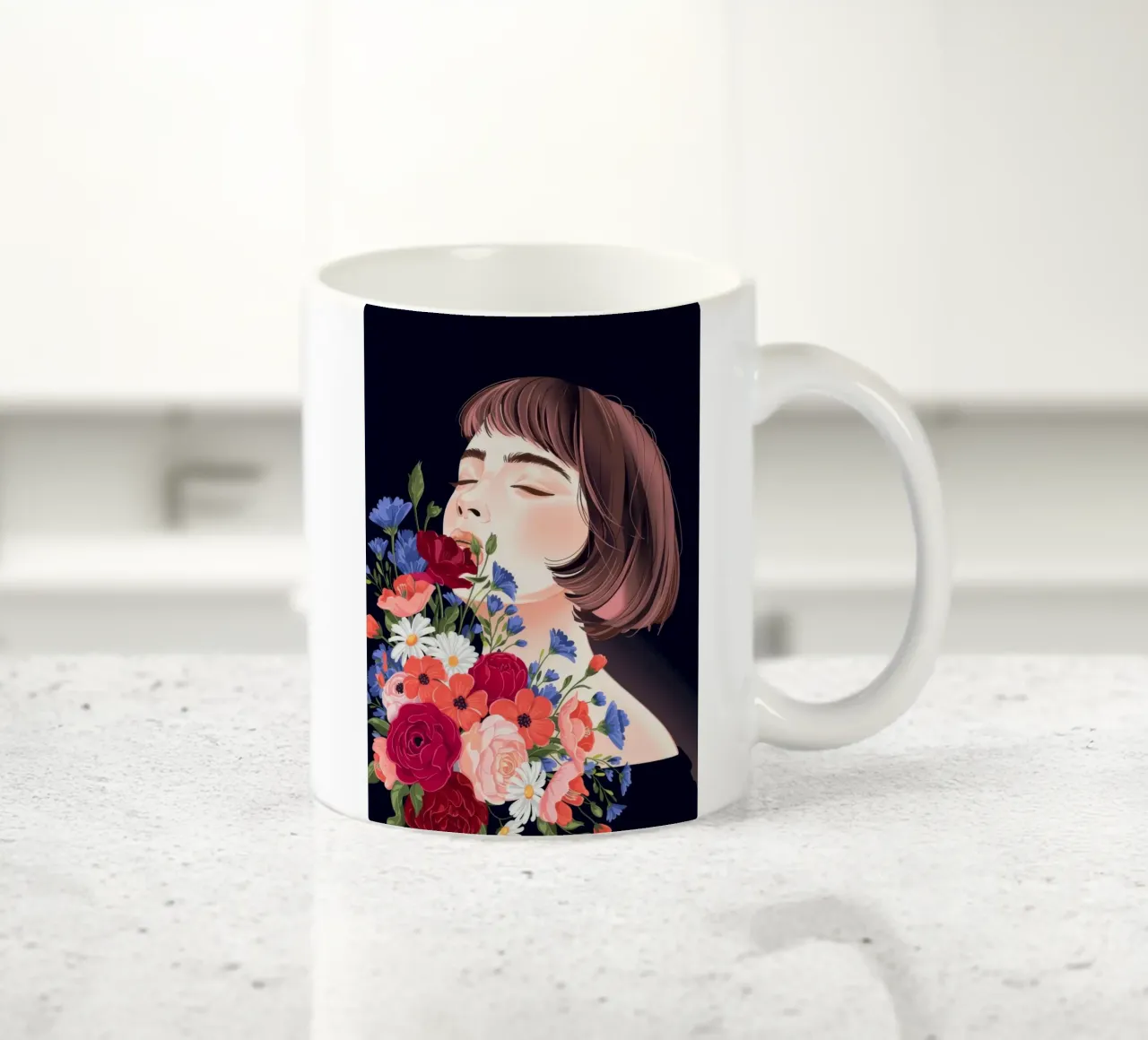 Serenità floreale tazza in ceramica da Silent Hue