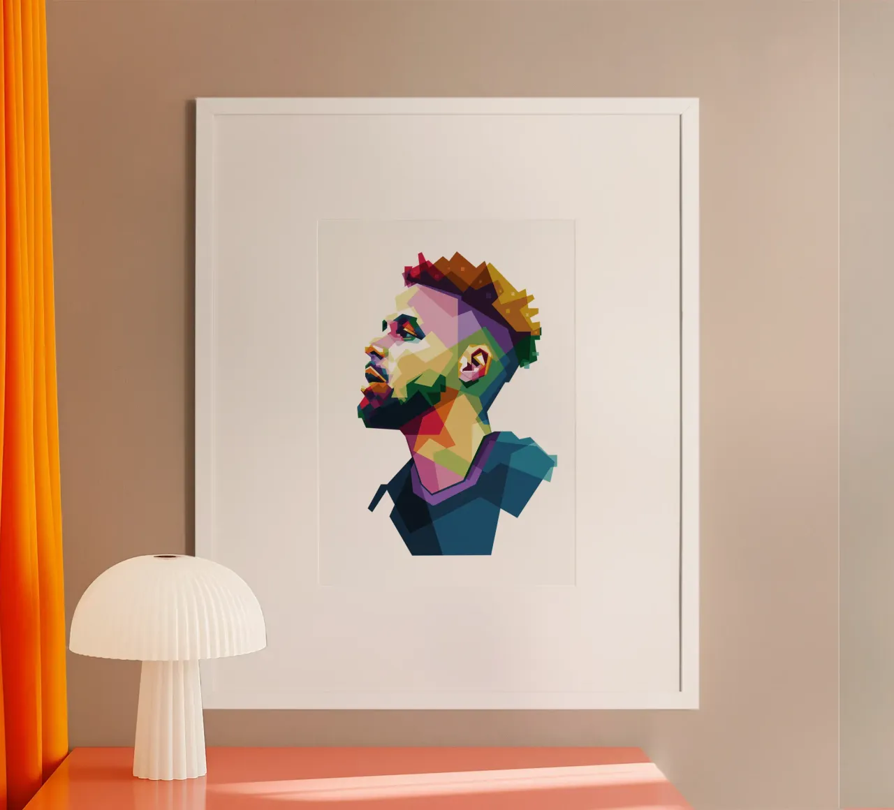 Assassino con la faccia da bambino poster con telaio in legno da Alkahfsmart