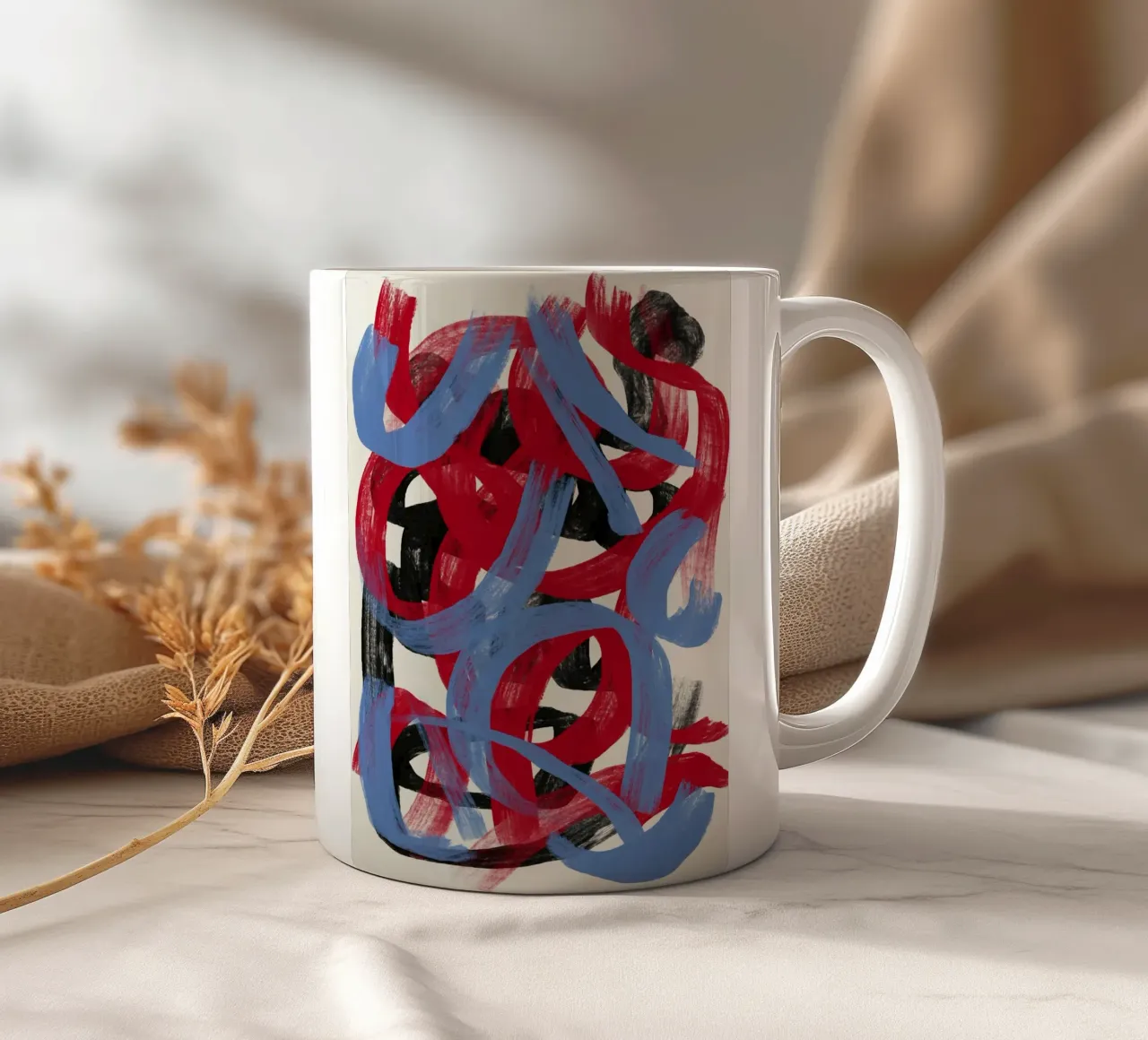 Colpi direzionali secchi astratto 02 tazza in ceramica da Little Dean