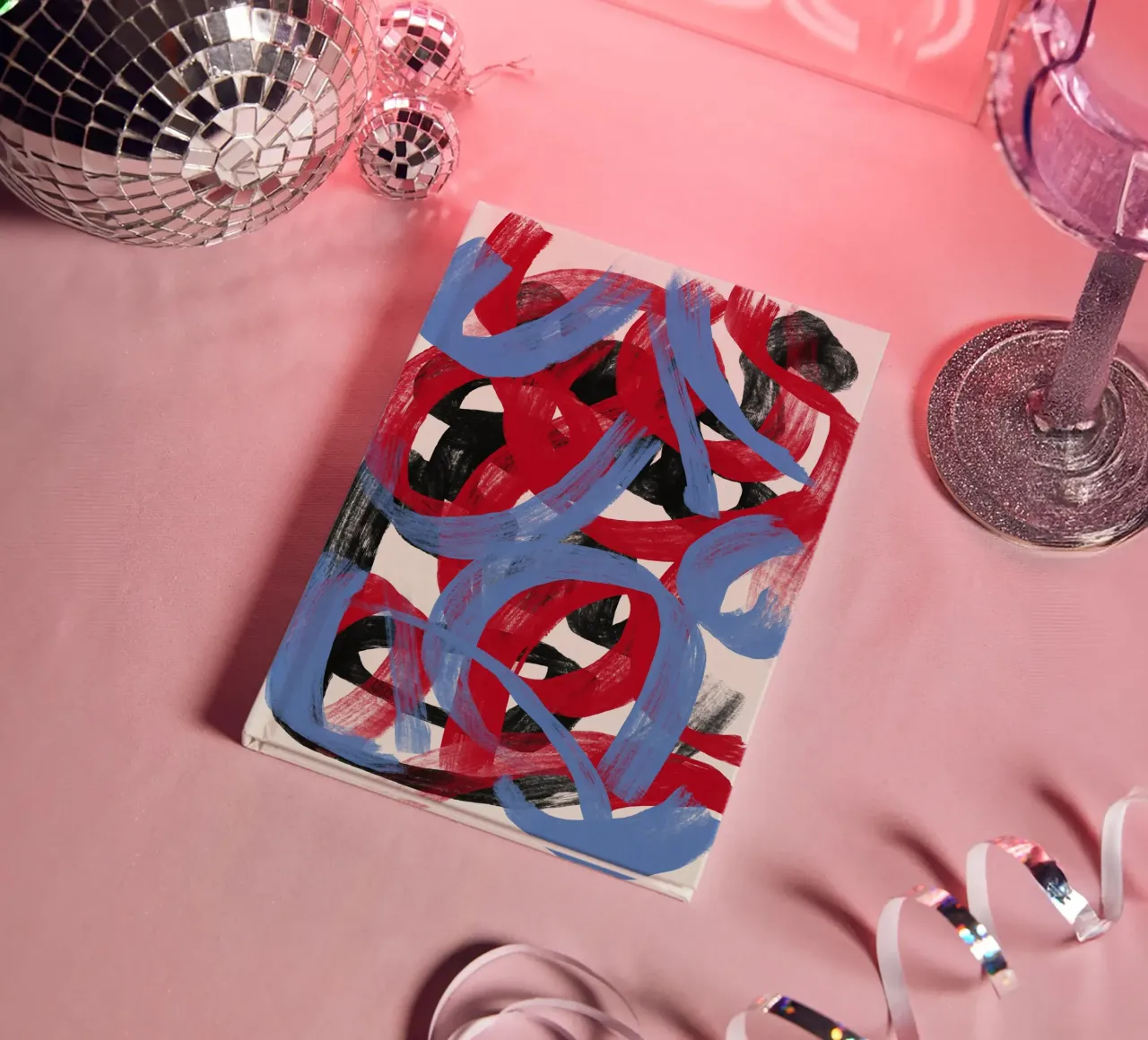 Dry directional strokes abstract 02 notebook by Little Dean