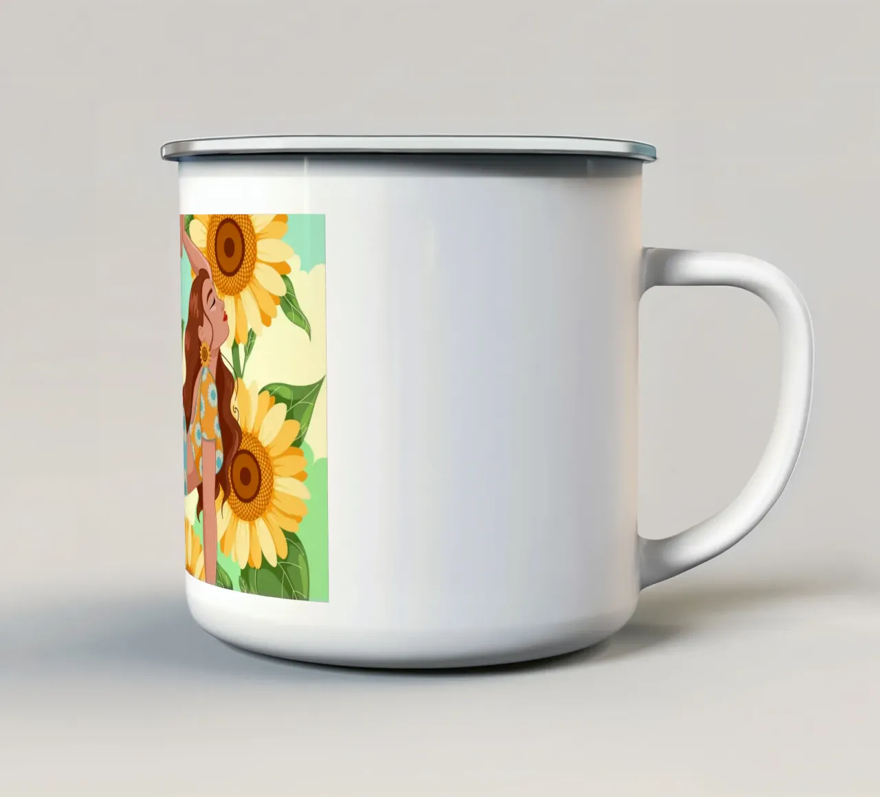 Gioia del girasole tazza in smalto da Silent Hue