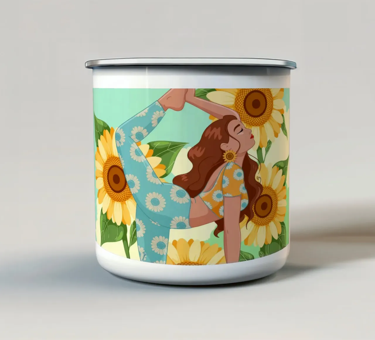 Gioia del girasole tazza in smalto da Silent Hue
