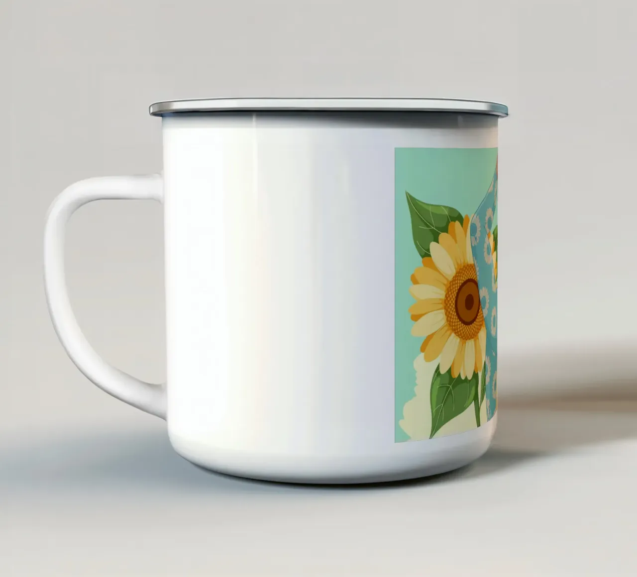Gioia del girasole tazza in smalto da Silent Hue