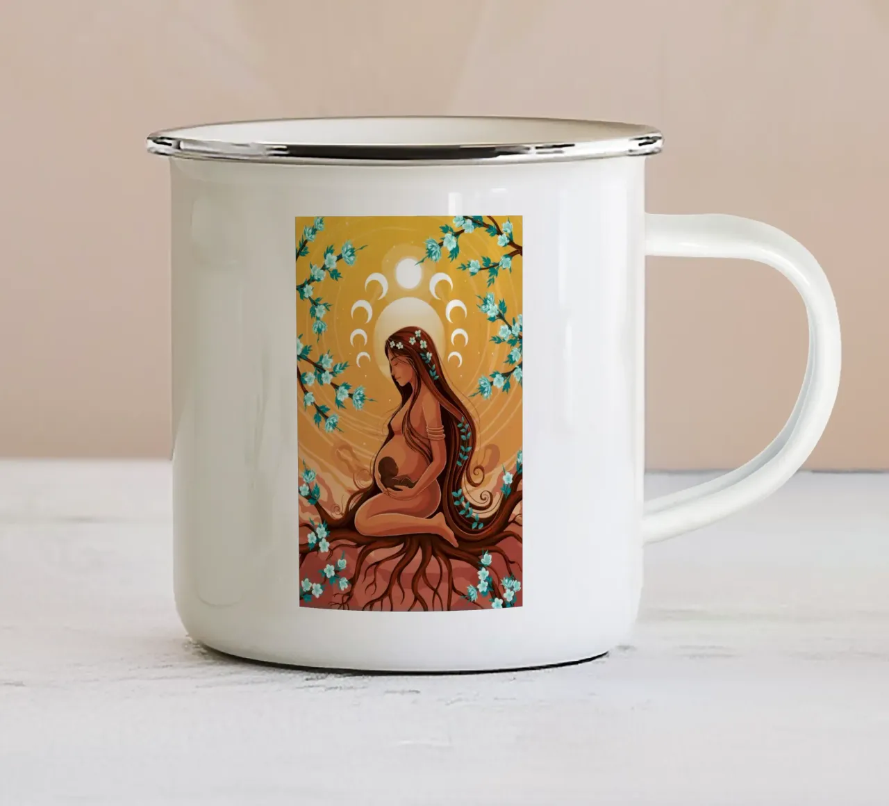 Madre Celeste tazza in smalto da Silent Hue