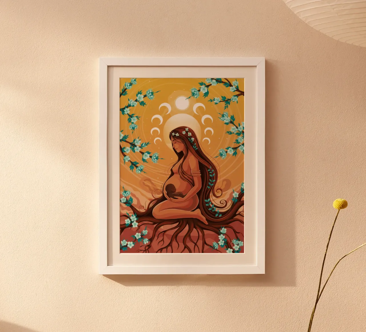 Madre Celeste poster con telaio in alluminio da Silent Hue
