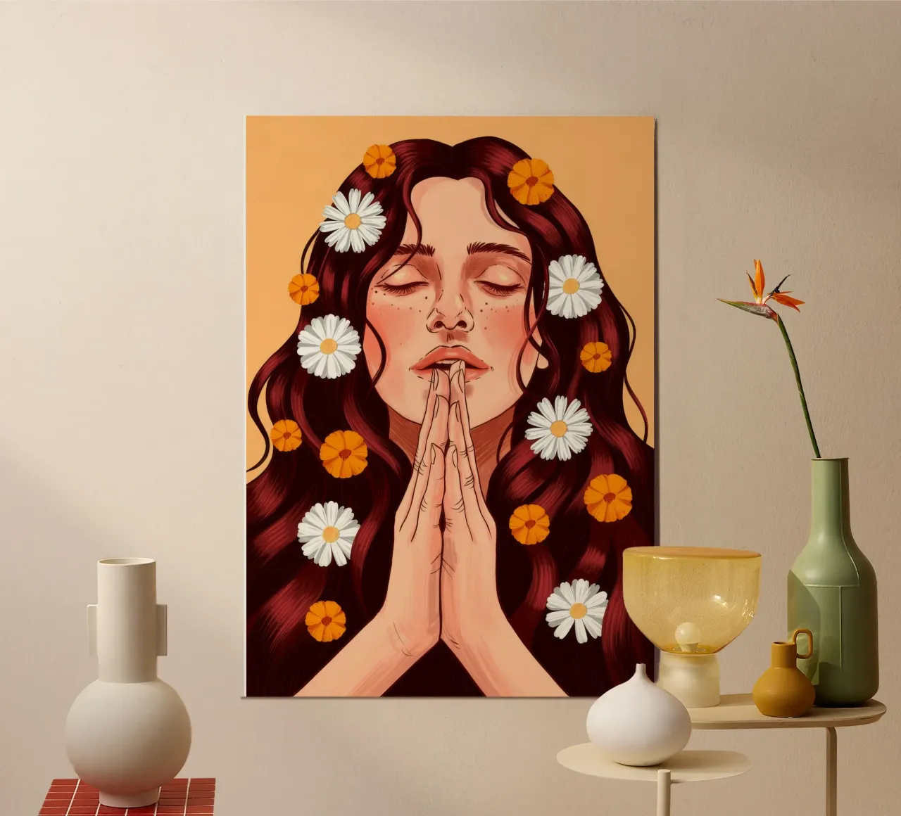 Divine Floral Prayer alu-dibond by Silent Hue