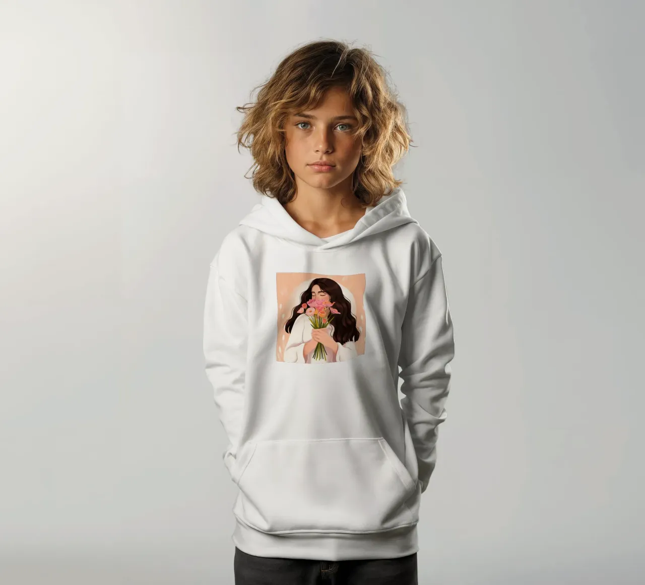 Abbraccio di fiori teneri felpa bambino con cappuccio da Silent Hue