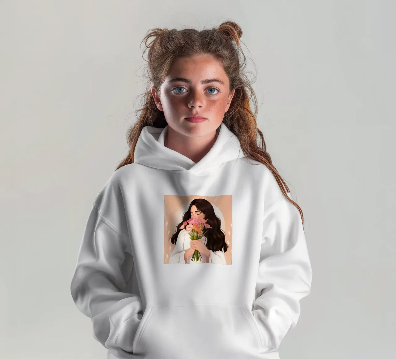 Abbraccio di fiori teneri felpa bambino con cappuccio da Silent Hue