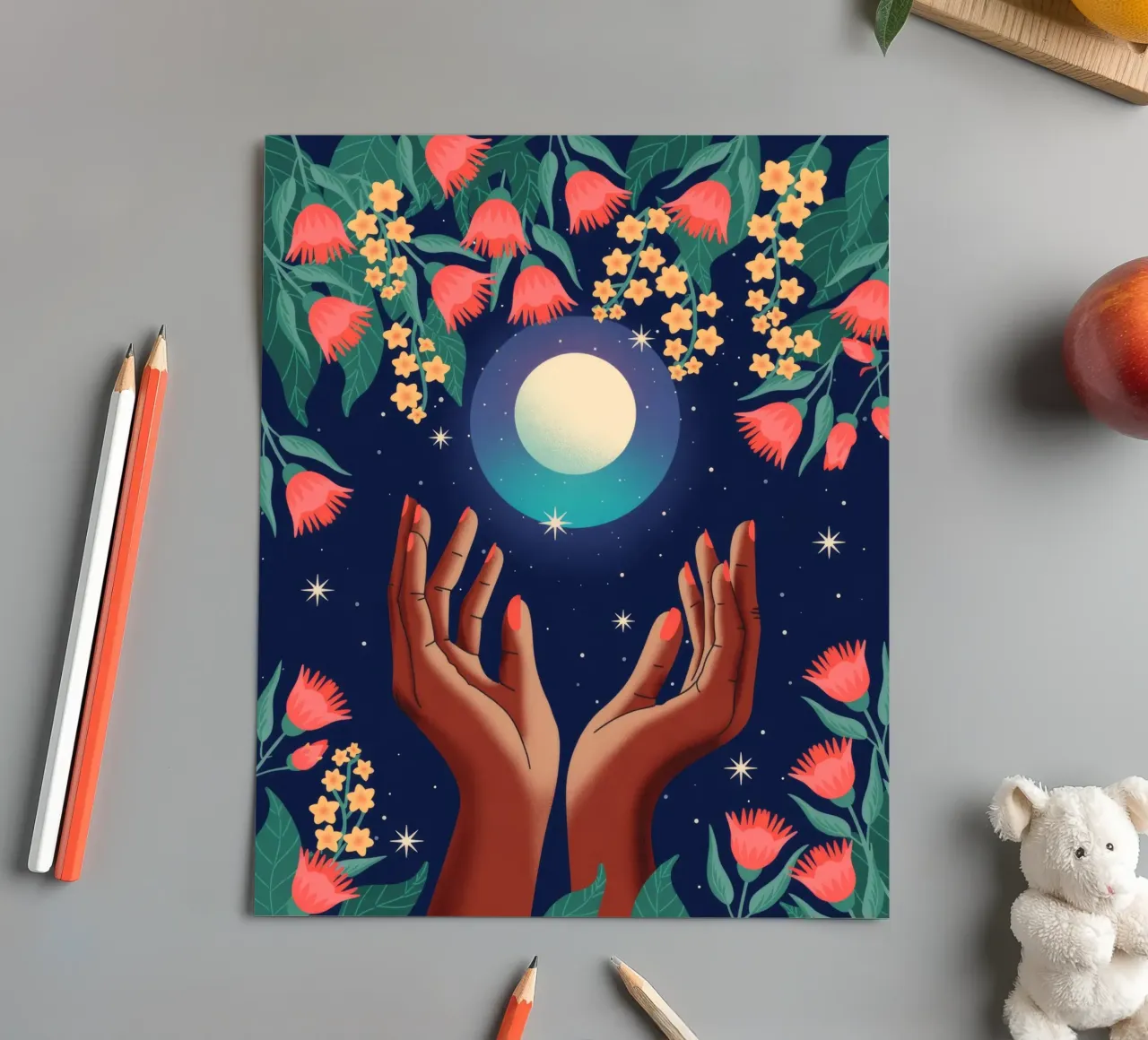 Mystical Moonlight Hands sticker sheet by Silent Hue