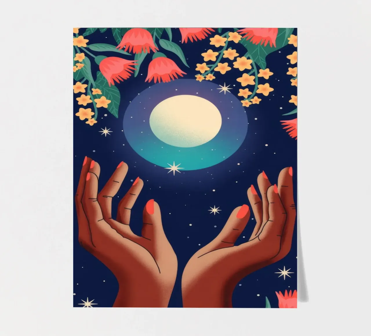 Mystical Moonlight Hands sticker sheet by Silent Hue