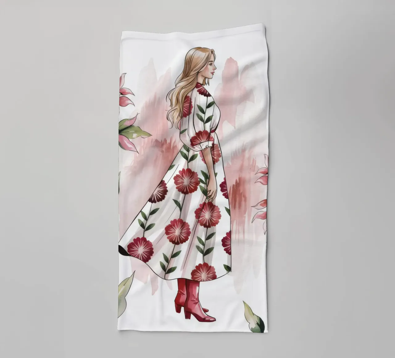 Elegant Floral Walk towel by Silent Hue