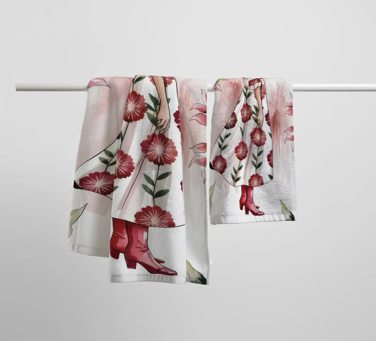 Elegant Floral Walk towel by Silent Hue