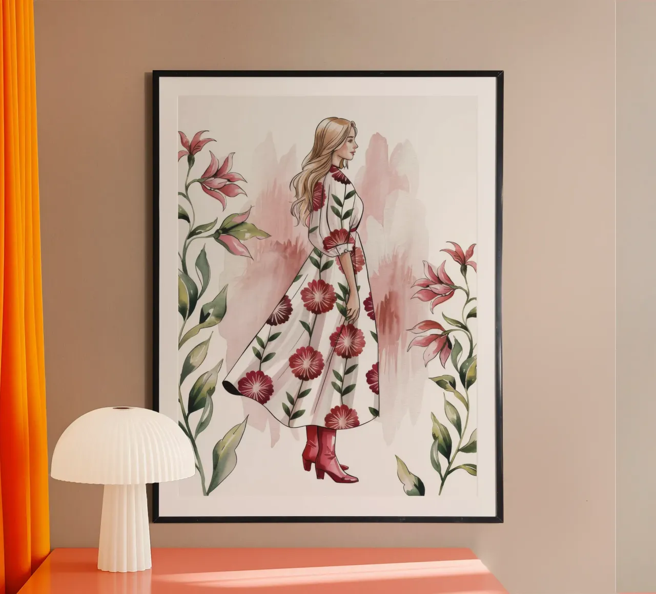 Passeggiata floreale elegante poster con telaio in plastica da Silent Hue