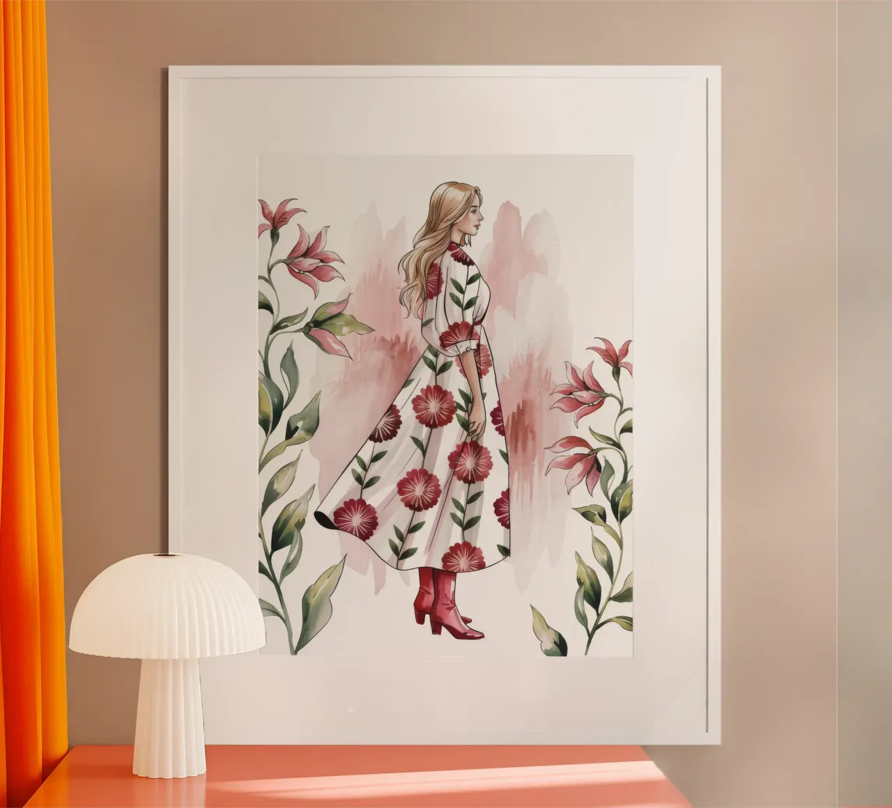 Passeggiata floreale elegante poster con telaio in plastica da Silent Hue