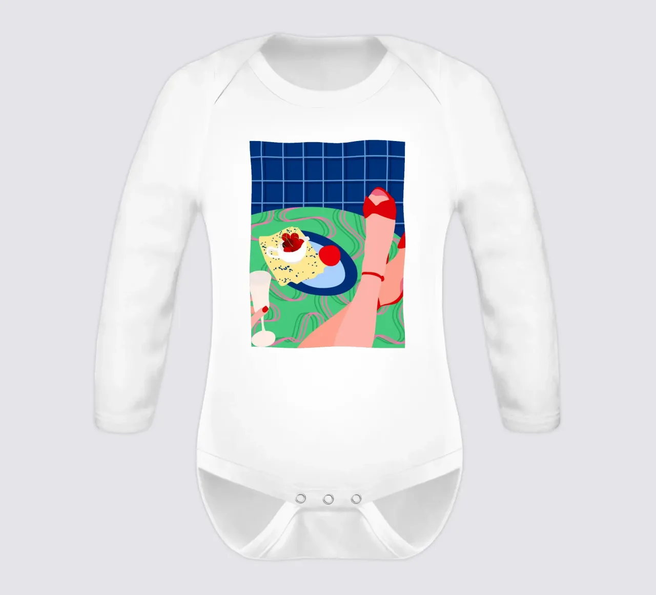 Rosso Sneak Peek body neonato maniche lunghe da Kintsugi99