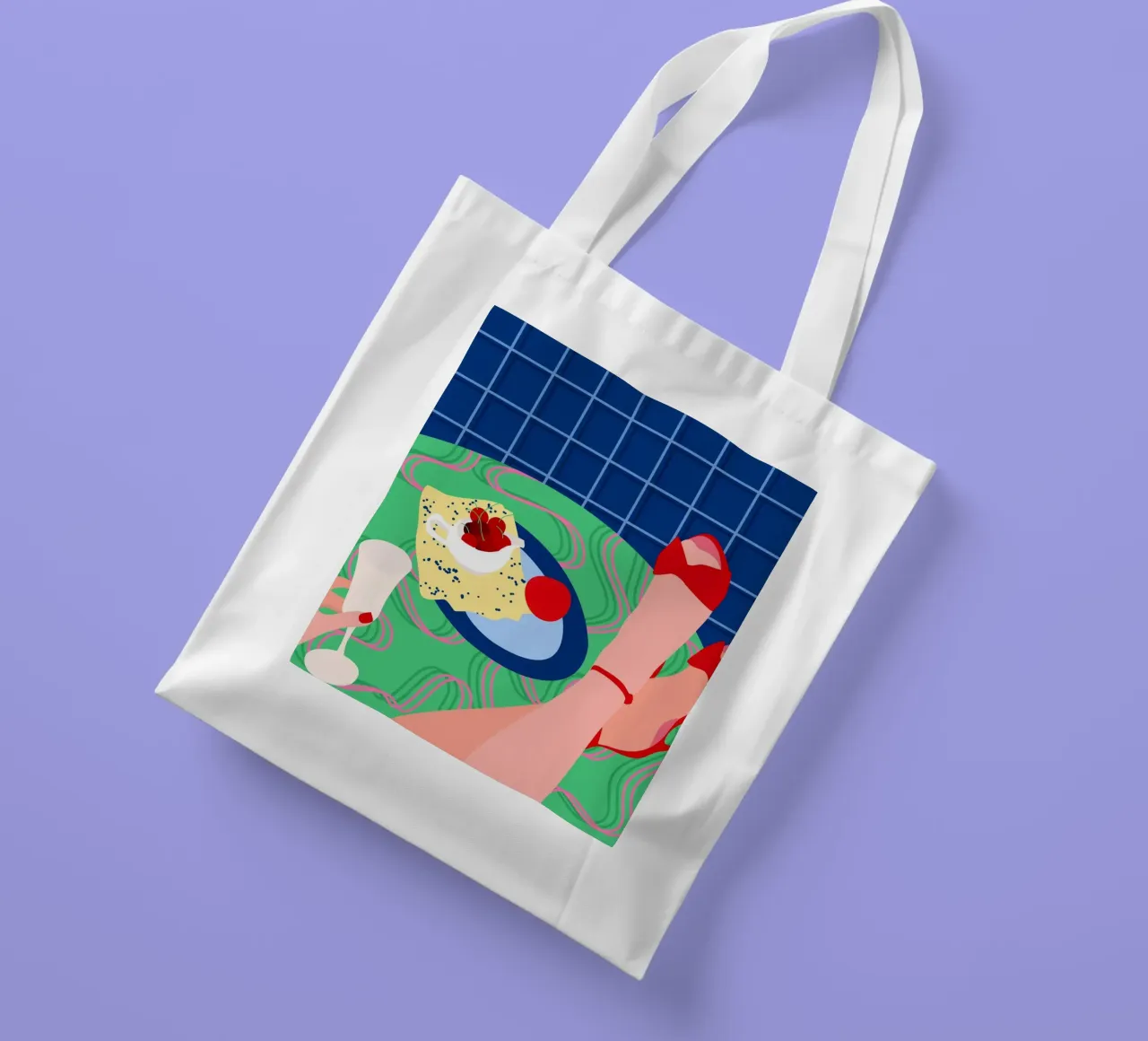 Rosso Sneak Peek borsa in juta da Kintsugi99