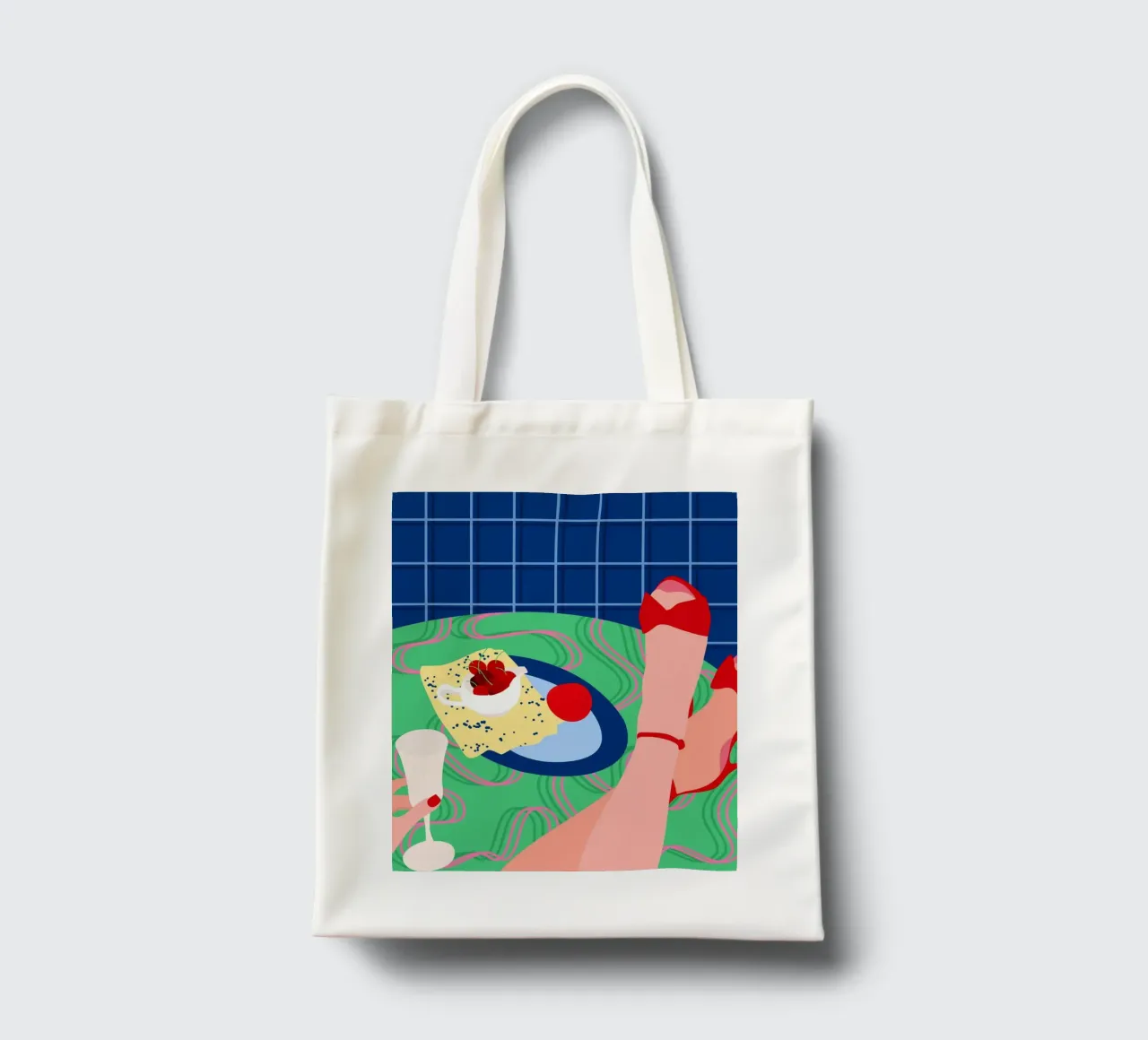 Rosso Sneak Peek borsa in juta da Kintsugi99