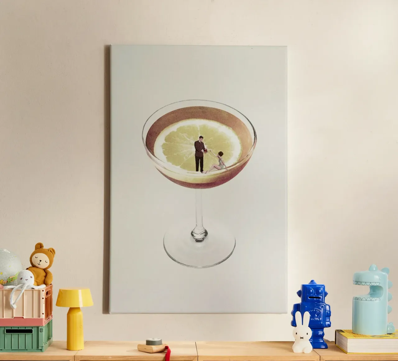 My Drink Needs A Drink canvas met Baklijst van Maarten Léon