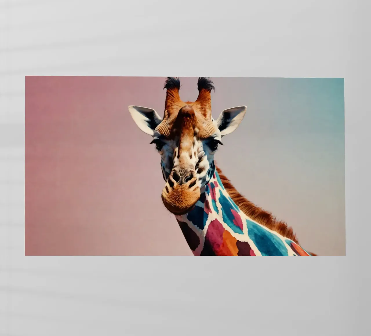 Raffigurazione creativa di una giraffa con colori vivaci pellicola backlit da DesignDoodle
