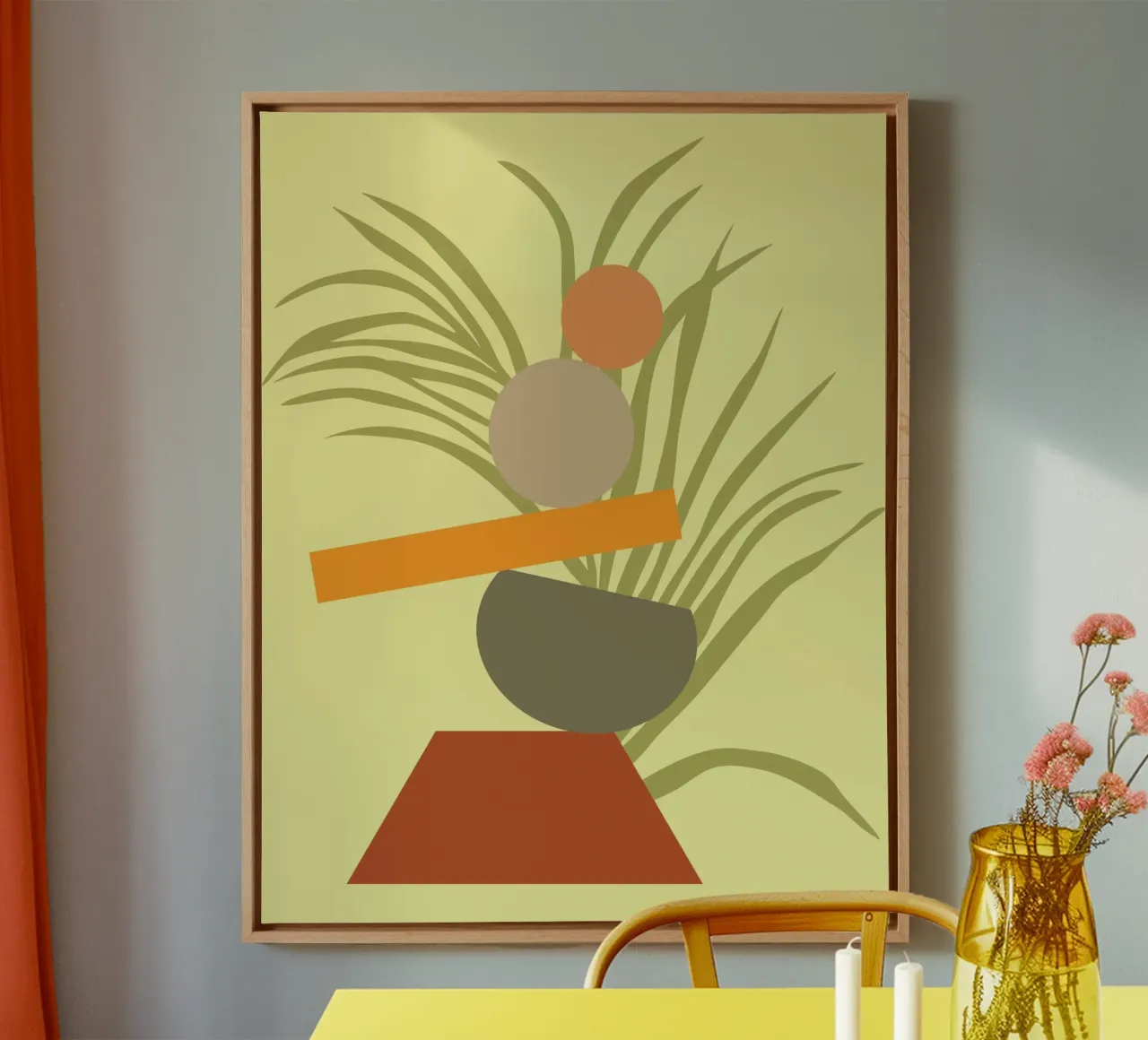 Abstract botanisch genot canvas van Kintsugi99