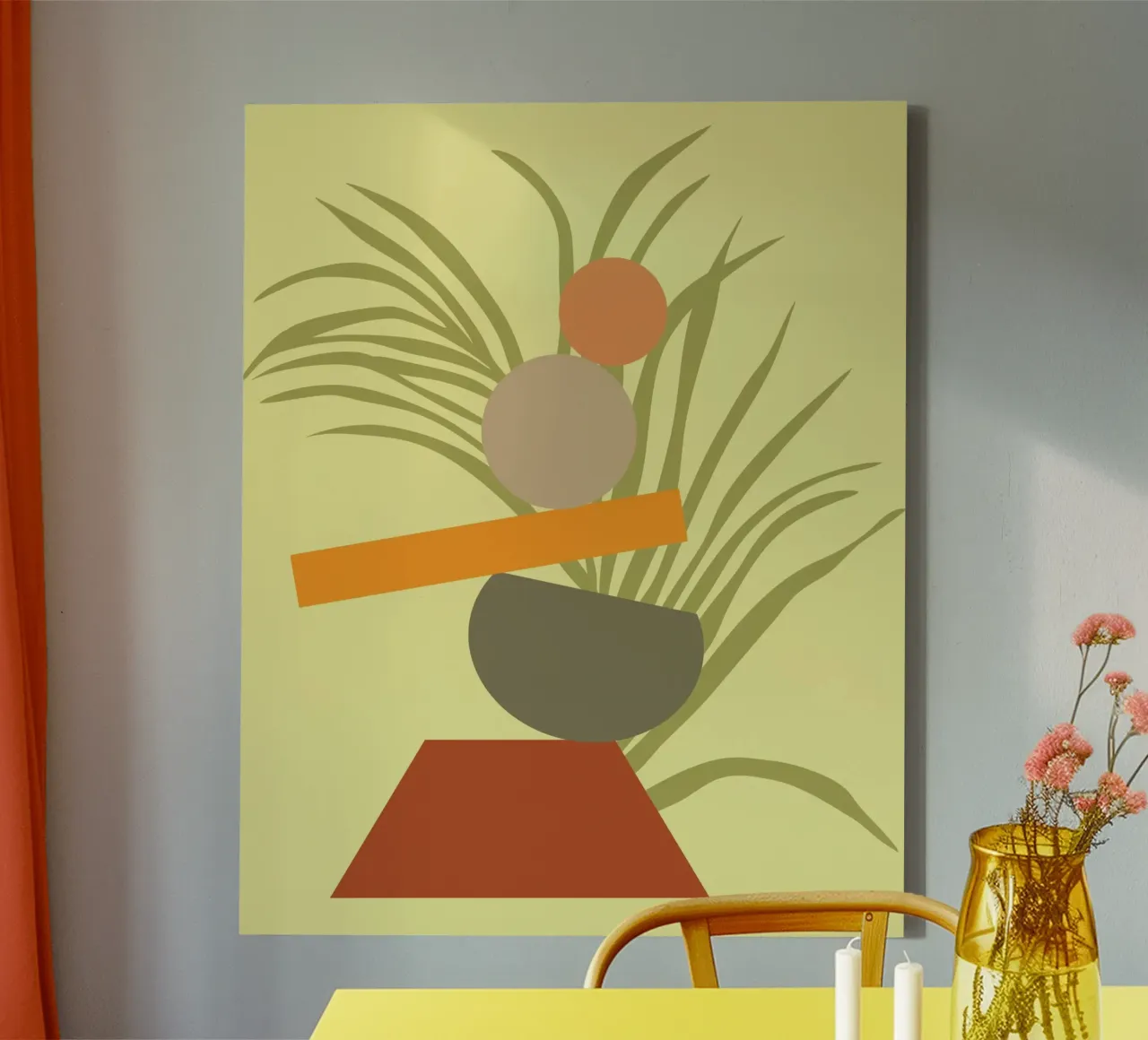 Abstract botanisch genot canvas van Kintsugi99