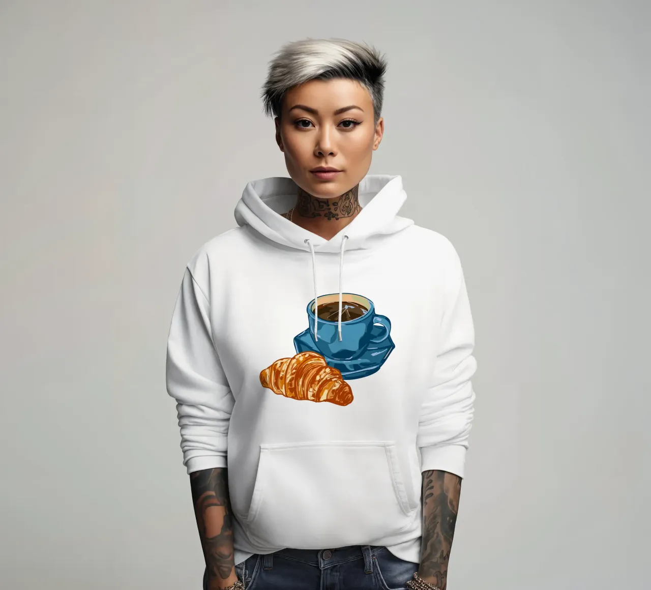 Caffè e croissant felpa con cappuccio da EDMPROJECT