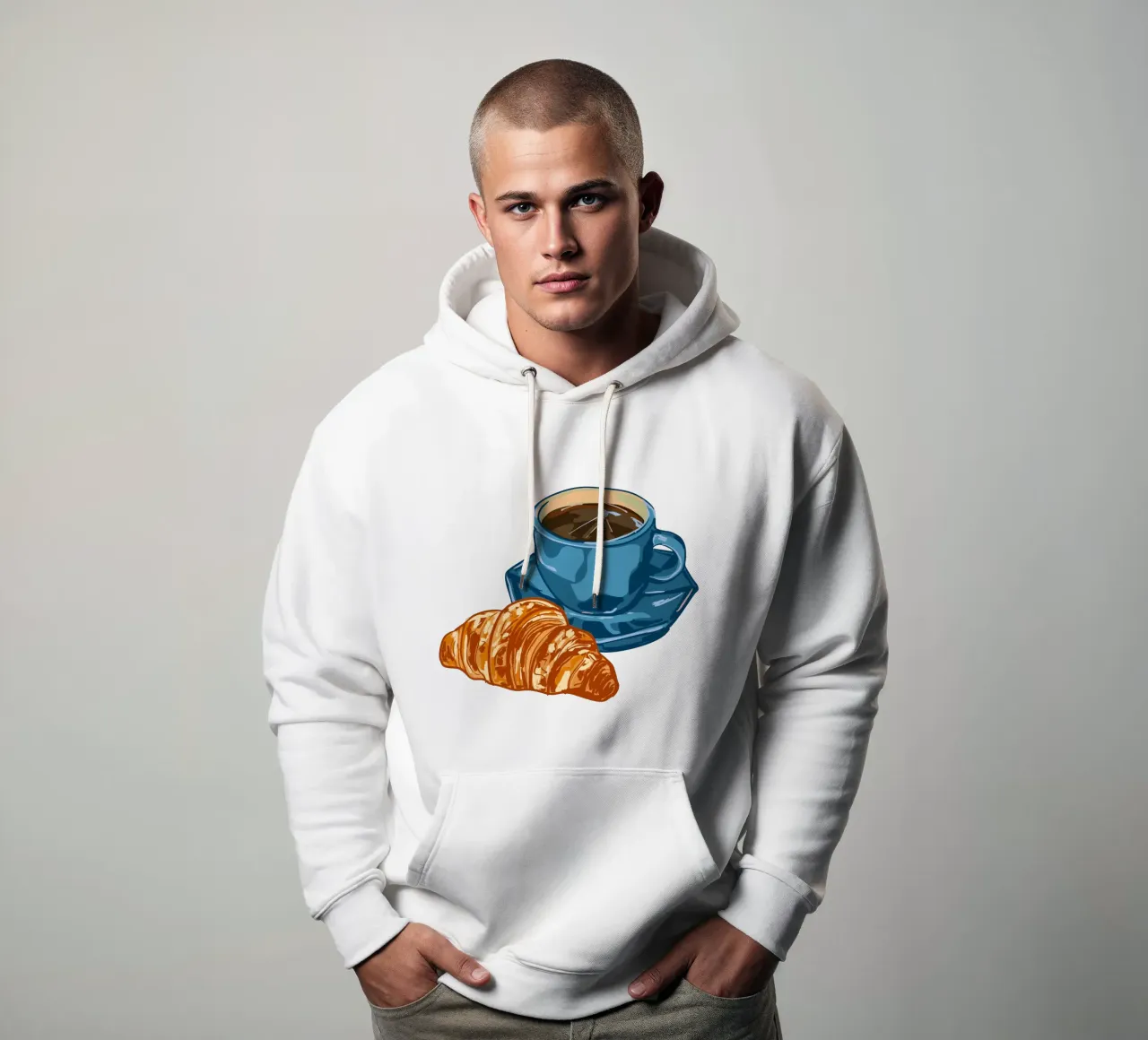 Caffè e croissant felpa con cappuccio da EDMPROJECT