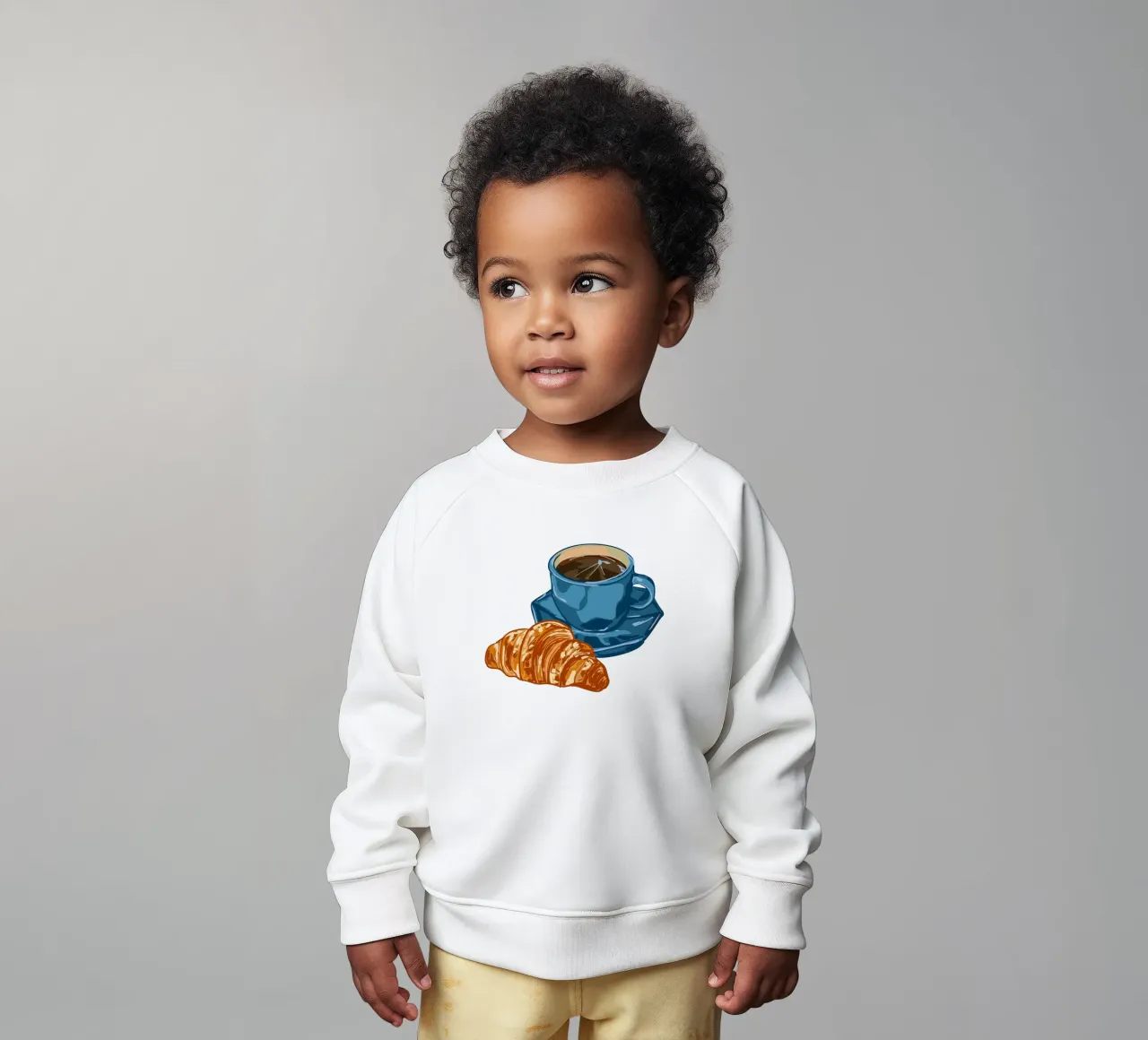 Koffie & Croissant baby sweatshirt van EDMPROJECT