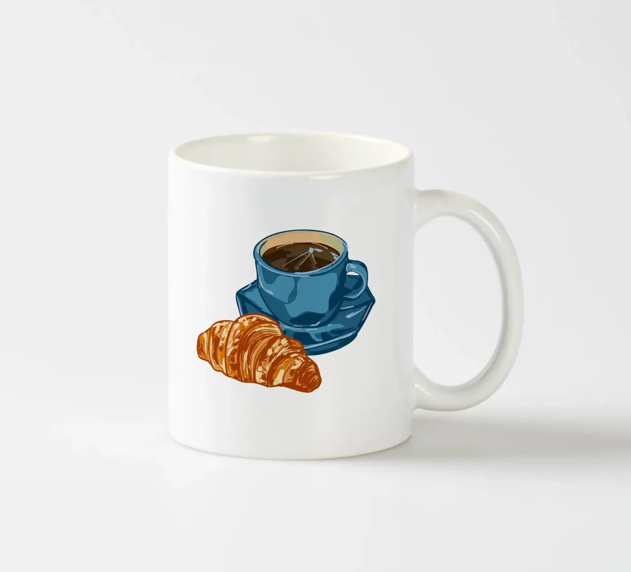 Coffee & Croissant Keramik Tasse von EDMPROJECT