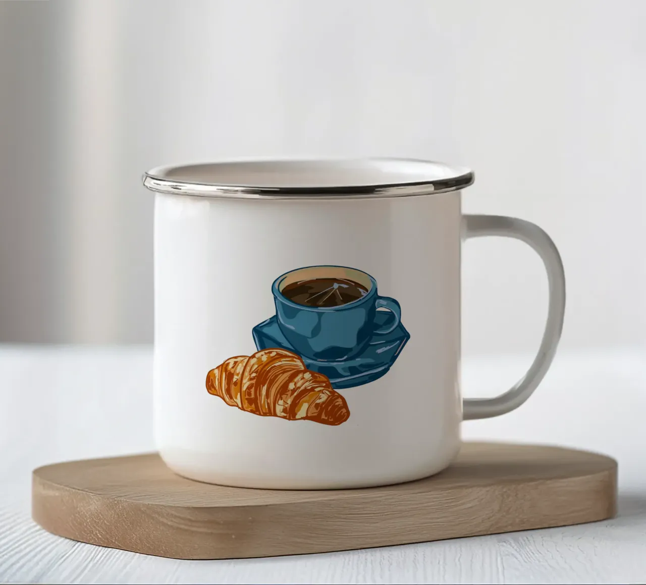 Caffè e croissant tazza in smalto da EDMPROJECT