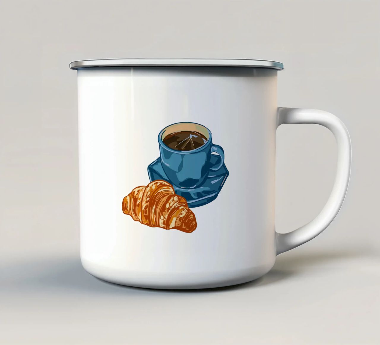 Caffè e croissant tazza in smalto da EDMPROJECT