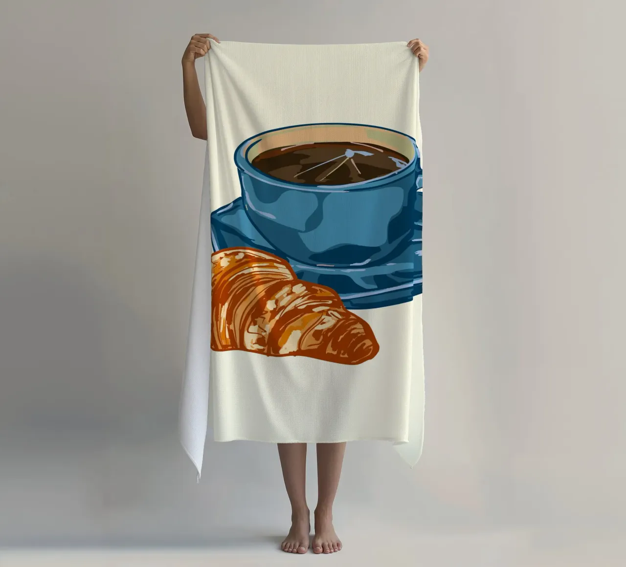 Caffè e croissant telo mare da EDMPROJECT