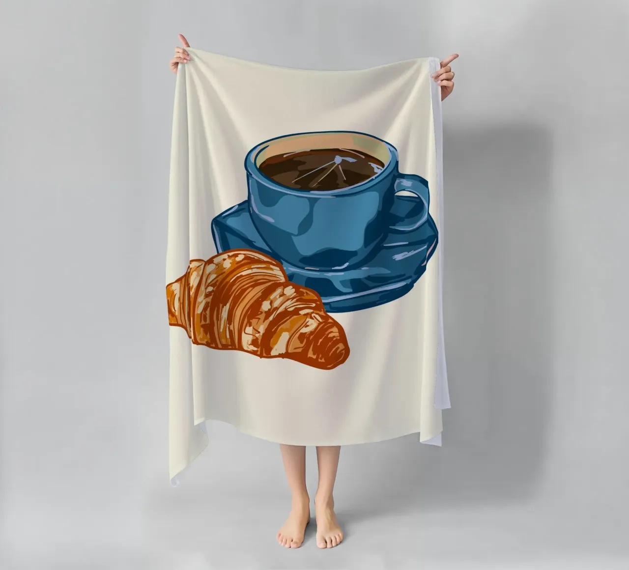 Caffè e croissant telo mare da EDMPROJECT