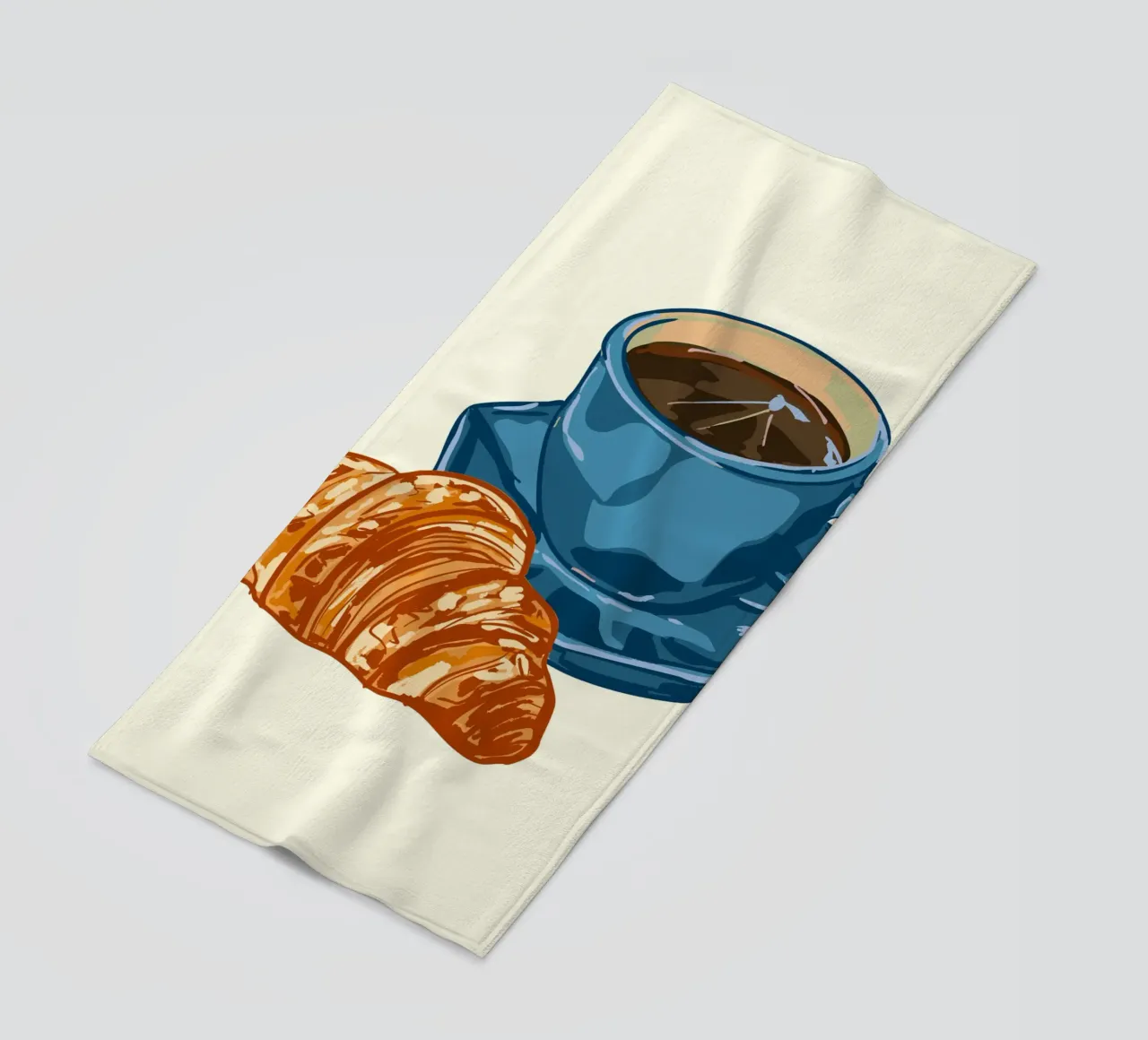 Caffè e croissant telo mare da EDMPROJECT