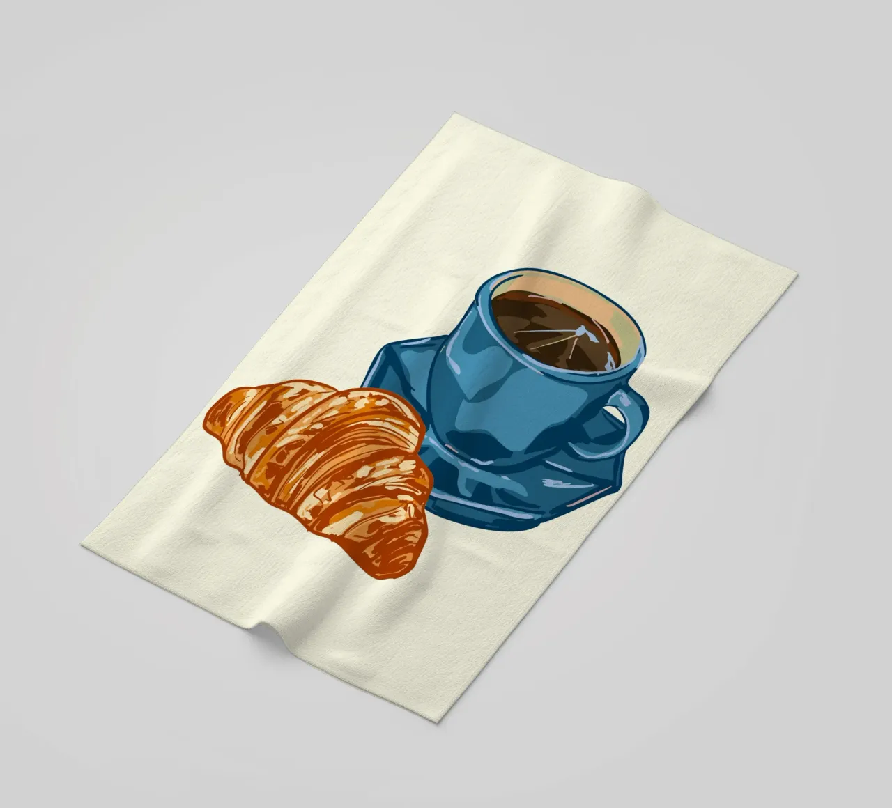 Caffè e croissant telo mare da EDMPROJECT