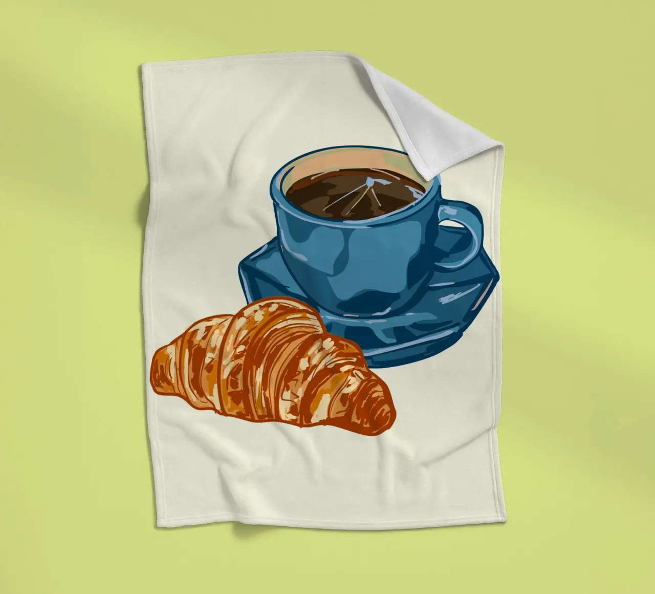 Caffè e croissant coperta in pile da EDMPROJECT