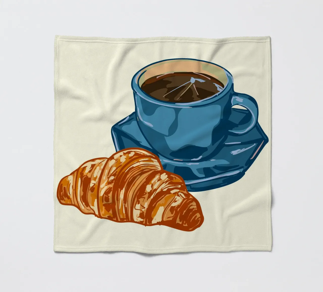 Caffè e croissant coperta in pile da EDMPROJECT